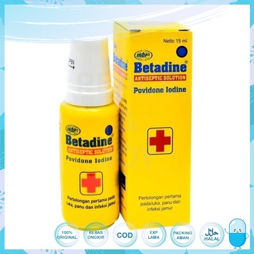 BETADINE ANTISEPTIK SOLUTION 15 ML DISINFEKTAN POVIDONE IODINE UNTUK LUKA P3K DIJAMIN ORIGINAL
