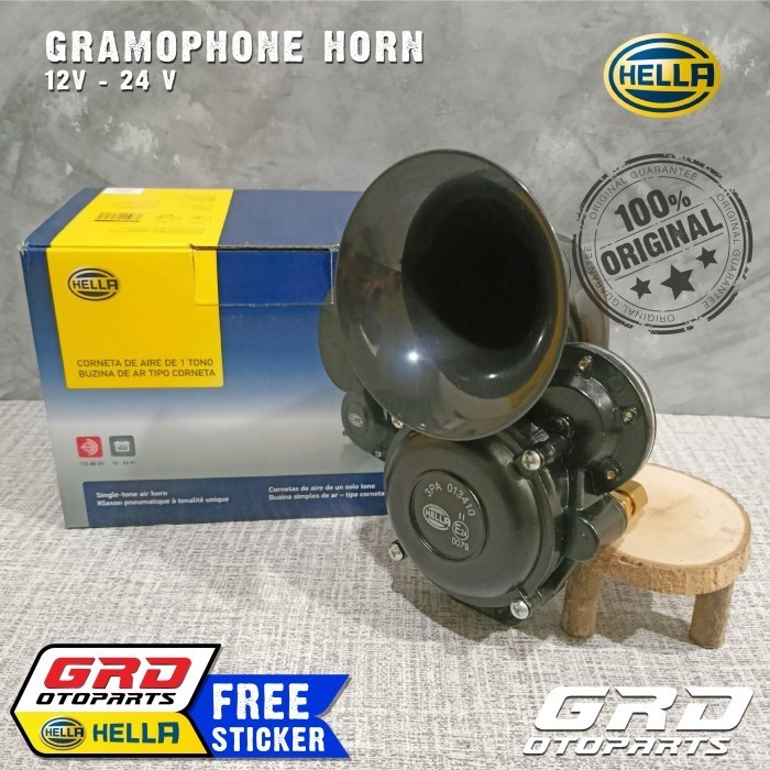 KLAKSON ANGIN HELLA AIR HORN GRAMOPHONE TRUCK SCANIA VOLVO 12V - 24V