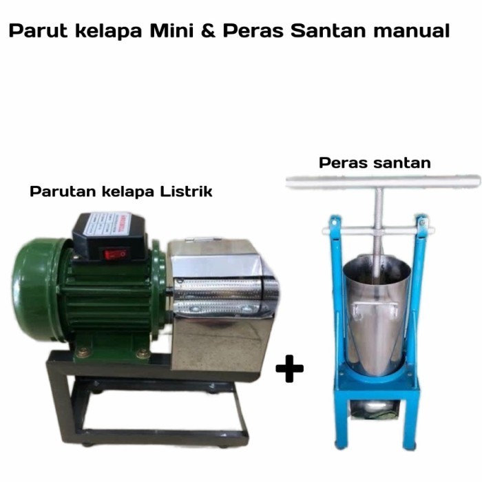 Paket Mesin Parutan Kelapa ni Listrik + Alat Peras Santan Manual