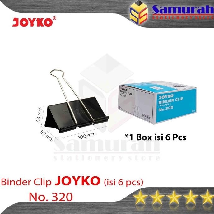 

Binder Clips No 320 Joyko / Clip Hitam Klip Jepit Kertas Besar 110 mm