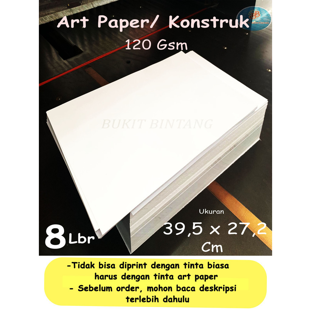 

Art Paper / Konstruk 120 Gsm Ukuran 39,5 x 27,2 Cm , isi 8 lembar