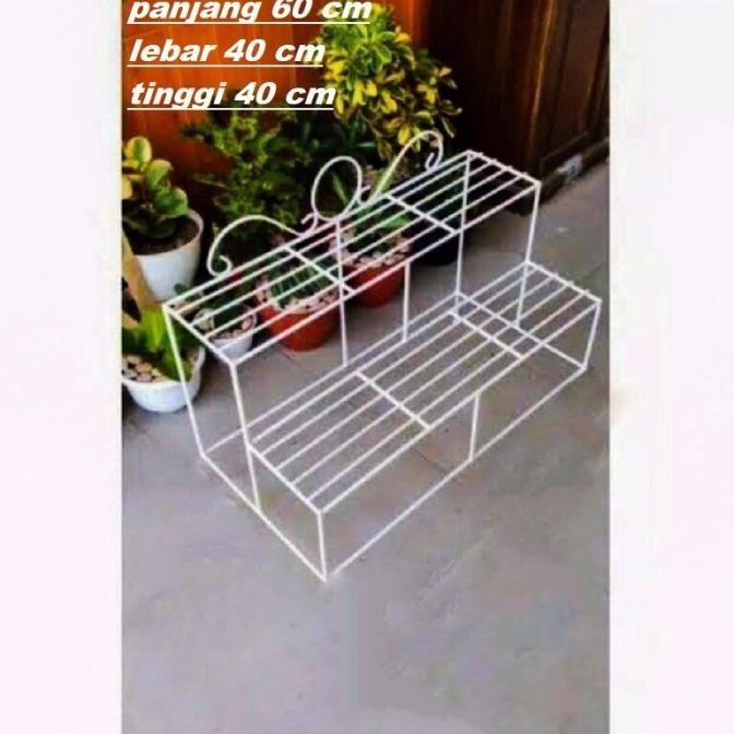Rak Bunga 2 Susun/Rak Bunga Murah/Rak Bunga Besi/Standing Pot Besi Kualitas Premium