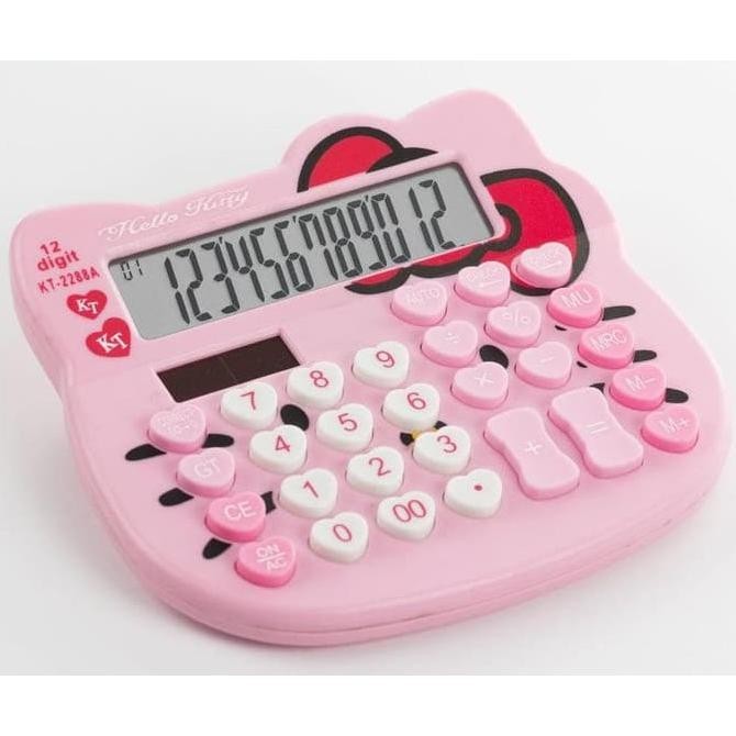 

VIRAL Kalkulator Kepala Hello Kitty Pink 12 Digit IMUT LUCU MANIS HELO KITY KITI Hello Kitty M KT-2288 er-23
