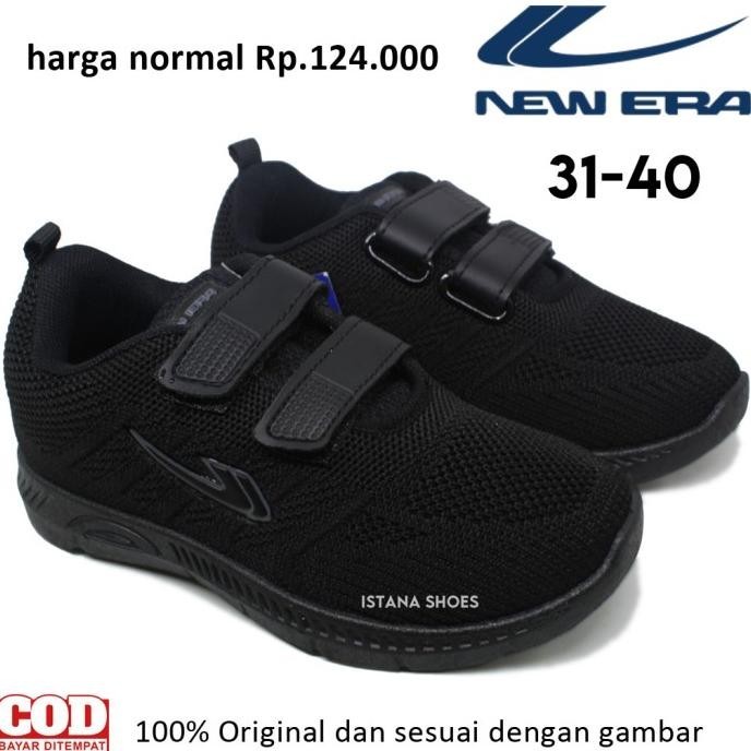 SEPATU SEKOLAH ANAK LAKI LAKI PEREMPUAN SD SMP ORIGINAL NEW ERA HITAM SEPATU ANAK SEKOLAH NYAMAN BAG