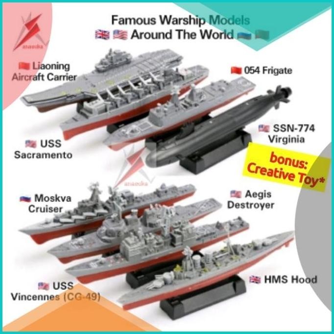 Mainan Kapal Perang Model Rakit Kapal Induk Kapal Selam Penjelajah 8JV