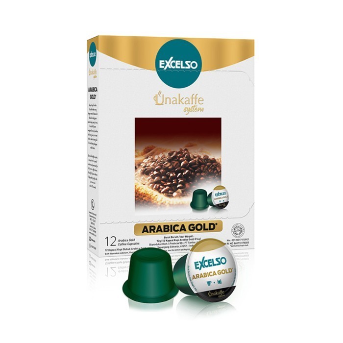 

Excelso Unakaffe Kopi Kapsul Arabica Gold (12 Pod / 6 Gram)