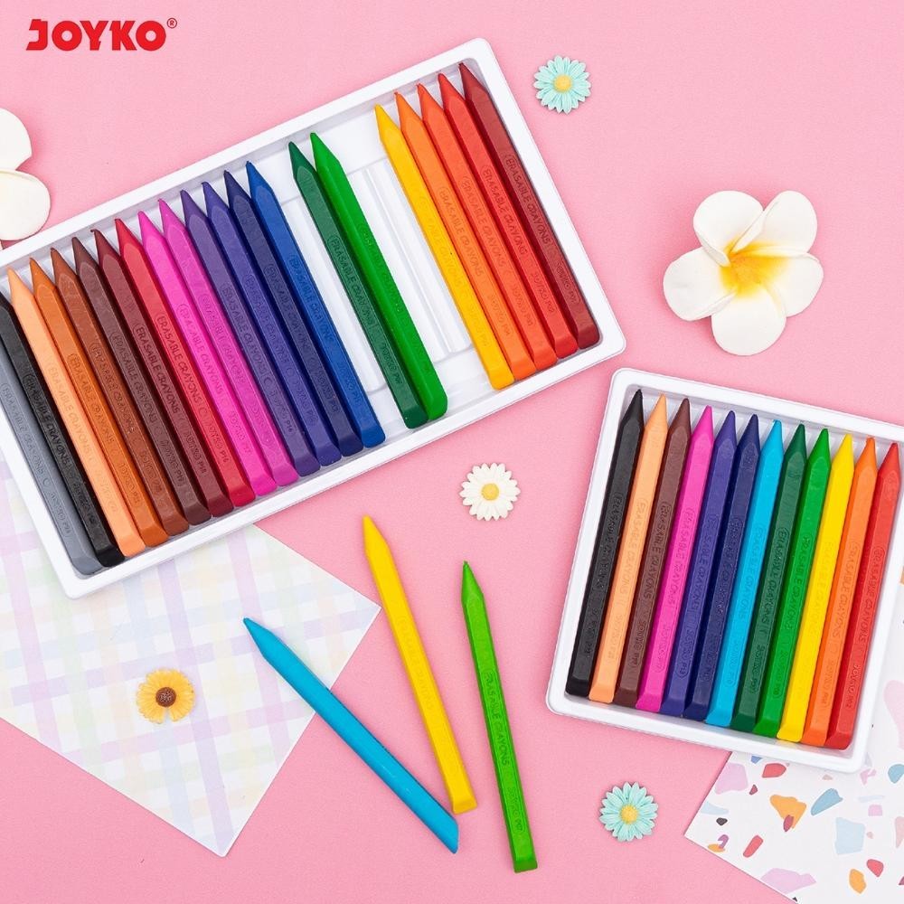 

8.8 Krayon Bersih Dapat Dihapus Clean Crayon Erasable Joyko 8.8