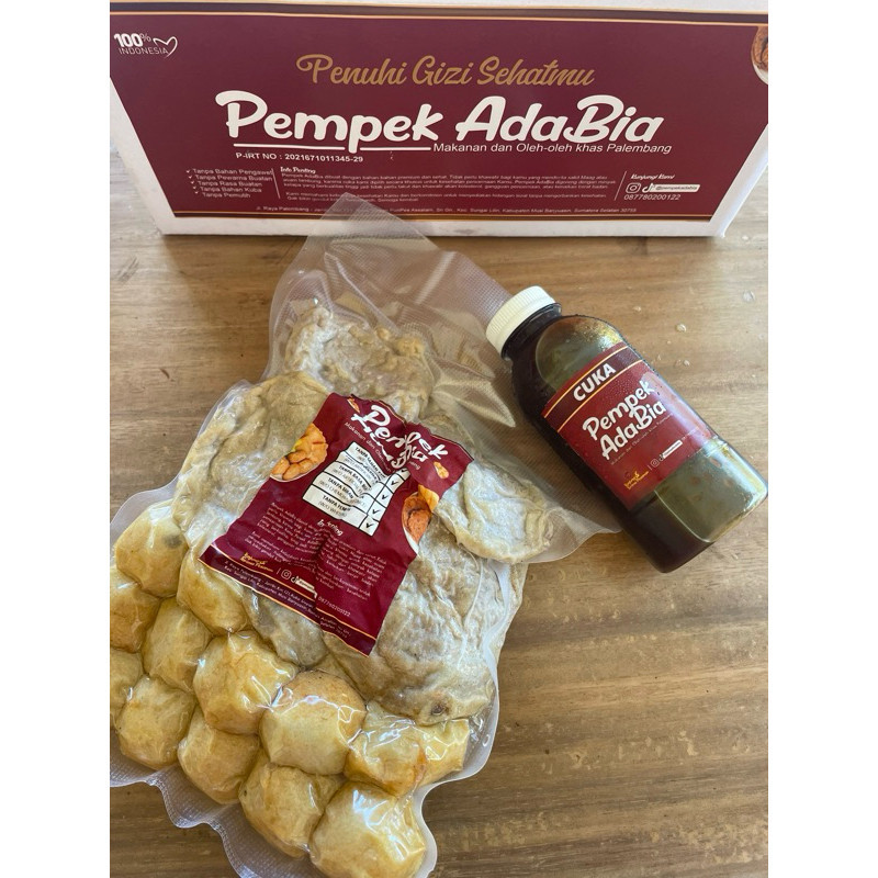 

PEMPEK PALEMBANG KECIL MIX (KULIT + ADA'AN) PAKET FROZEN 30 PCS + CUKO 200ML - PEMPEK ADABIA - KHAS