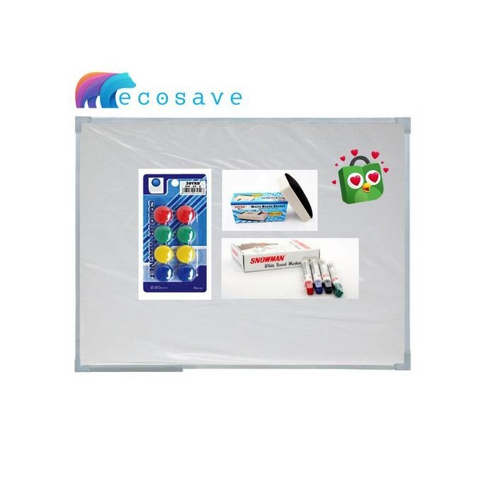 

PAKET Whiteboard Magnet 60x90 + Spidol WB + Penghapus WB + Magnet