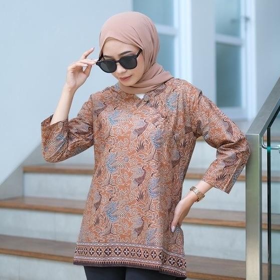 Blouse Batik Wanita Kimono Motif Bangau