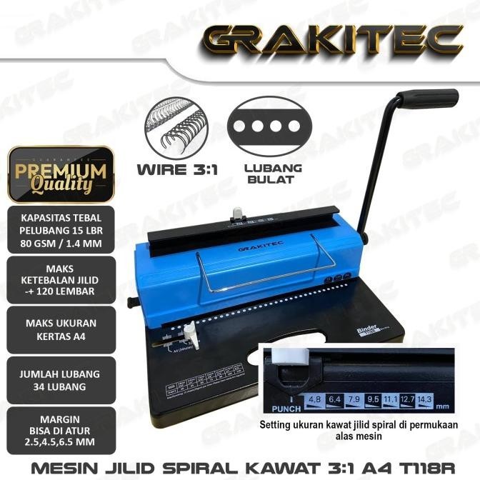 Mesin Jilid Spiral Plastik / Kawat A4 GRAKITEC