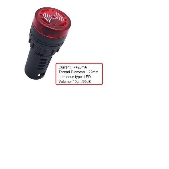 Diskon (1 pcs) FLASH BUZZER 12V DC/AC AD16-22SM  LED LIGHT PILOT LAMP ALARM SIGNAL Diminati Banget