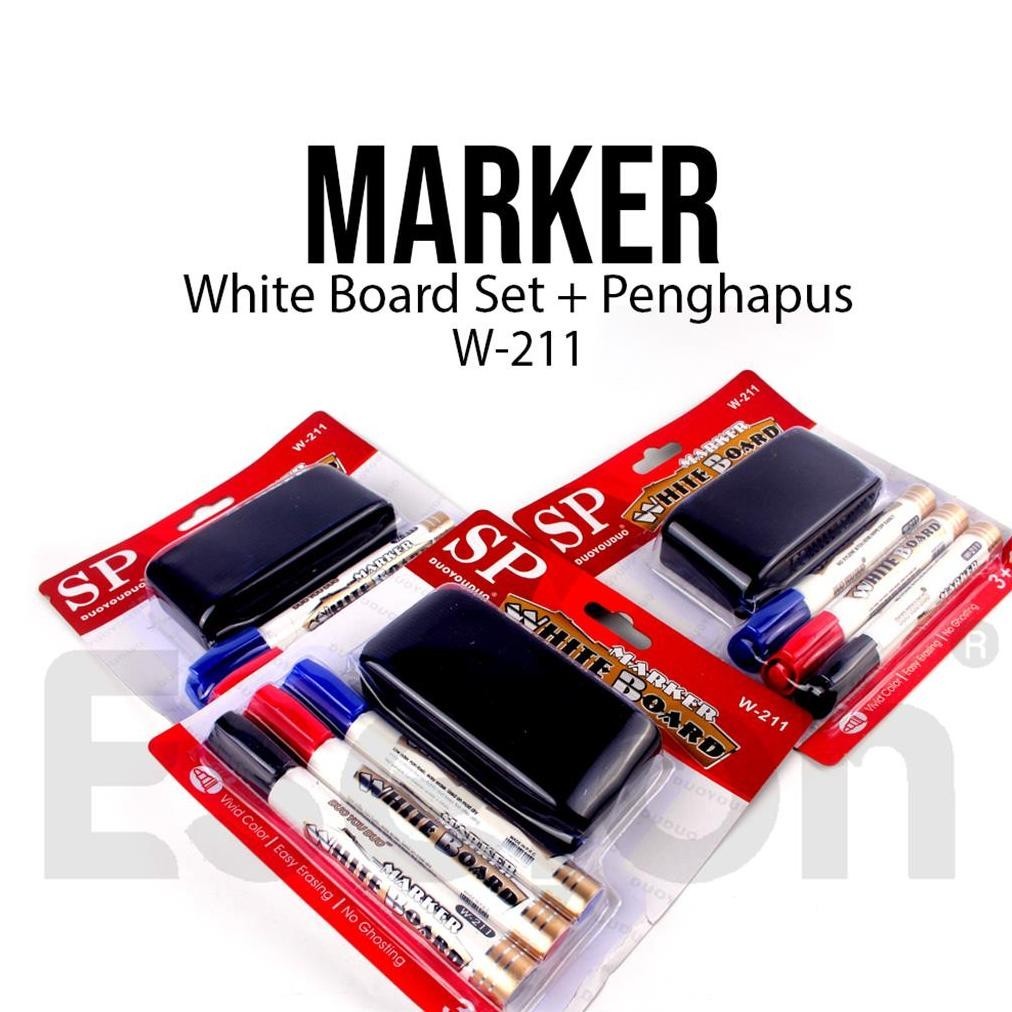 

ZAI-2530 1set Spidol Papan Whiteboard + Penghapus 211 / Whiteboard Marker SET Berkualitas
