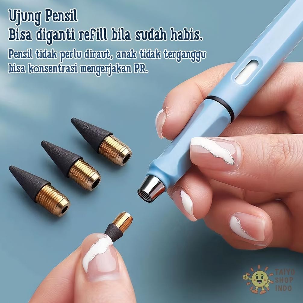 

Mega Sale TAIYO Eternal Pencil Carbon Pensil Karbon Abadi Tidak Bisa Habis Premium + Penghapus Eraser Berkualitas