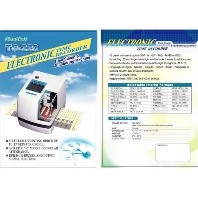 

NEEDTEK TS-220 - TIME STAMP / ABSENSI CHECK CLOCK KARTU