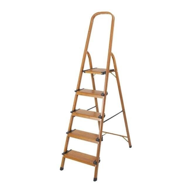 Krisbow Tangga Lipat Aluminium 5 Wide Step Motif Kayu E88A