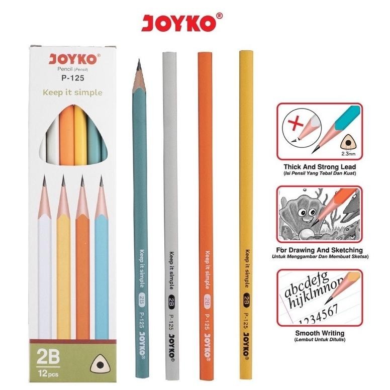 

fb-4 (1pack) Pensil Pencil Joyko P-125 2B 1 Box 12 Pcs Viral