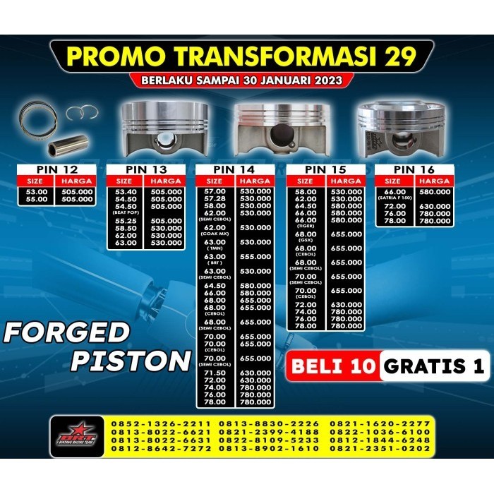 TERBATAS FORGED PISTON PIN 14 BRT