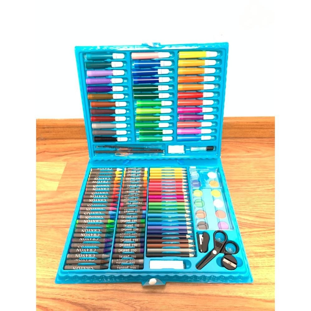 

ed-76 Perlengkapan Menggambar Krayon Anak Set Koper 150 in 1 Crayon Full Alat Melukis Mewarnai Set KIDS LAND Hemat