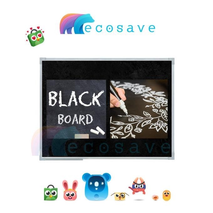 

Blackboard Kapur Magnetic 90 x 60 cm - Papan Tulis Hitam 90x60 Standar
