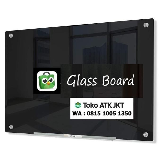 

(2 pcs) Glassboard Hitam Non Magnetic 120x150 cm + Ongkir + Pasang