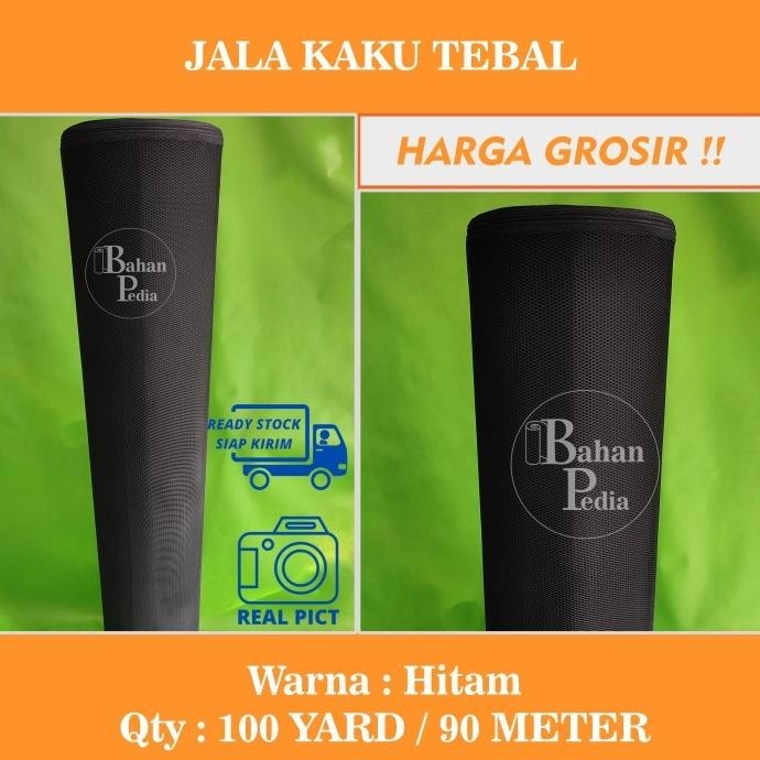 Ready Stock [Roll 90Meter ] Bahan Jala Tebal Kaku Kain Jaring Hitam Grosir