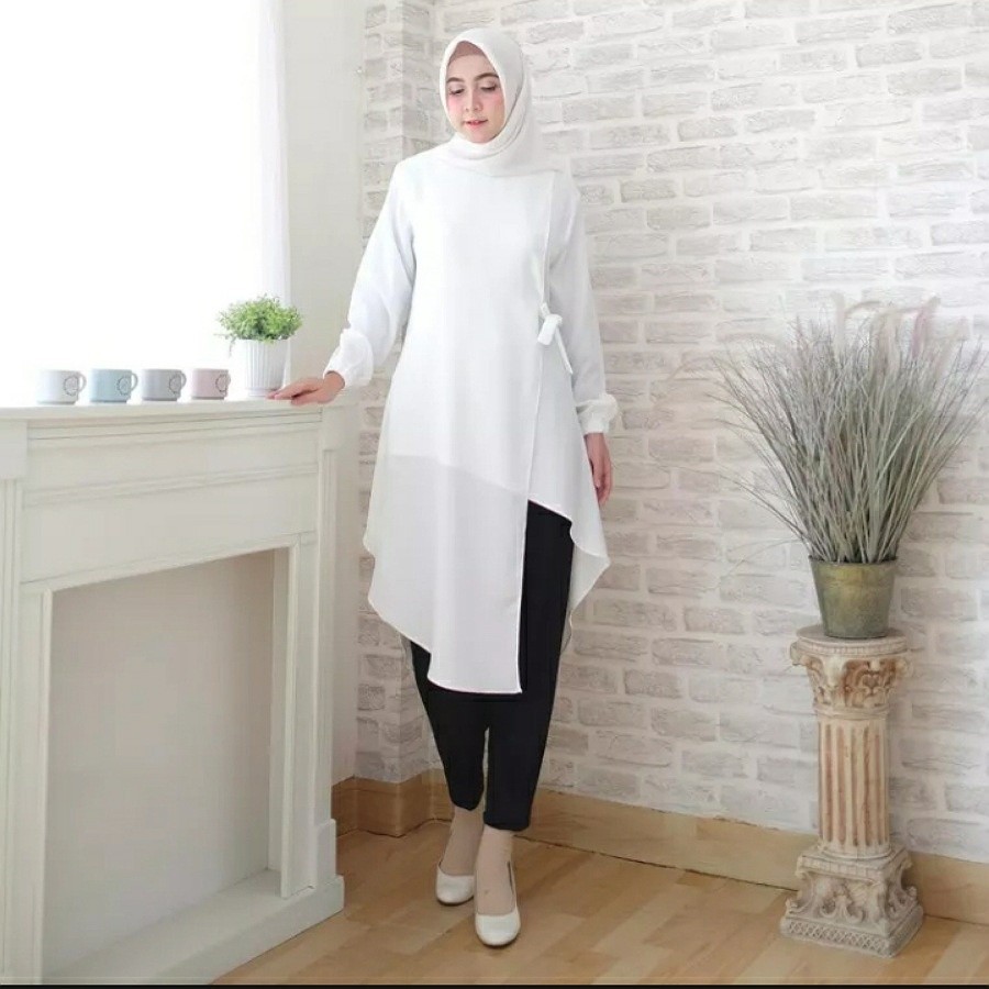 Atasan Modern Bj Pesta Kondangan Tunic Bsju Lengan Panjang Muslimah Bahan Adem Tunoik Tumik Murah Bs