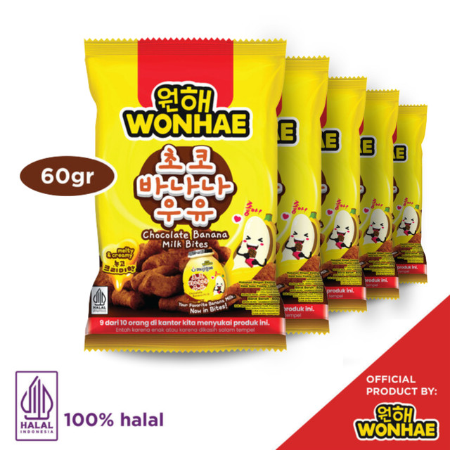 

Wonhae Chocolate Banana Milk Bites 60gr x 5 pcs