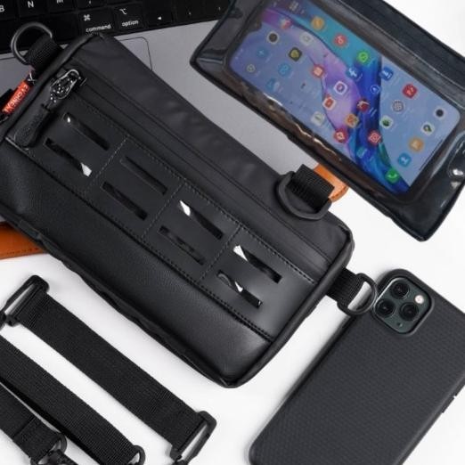 Tas Selempang Pria Pouchbag Dompet Hp Ni Hitam Transparan