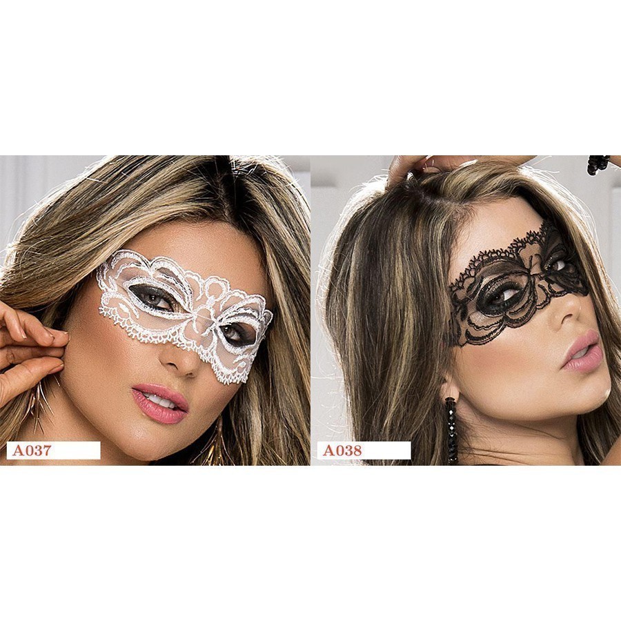 A037 Mask Topeng Karnaval Seksi Penutup Mata Transparan Tali Karet