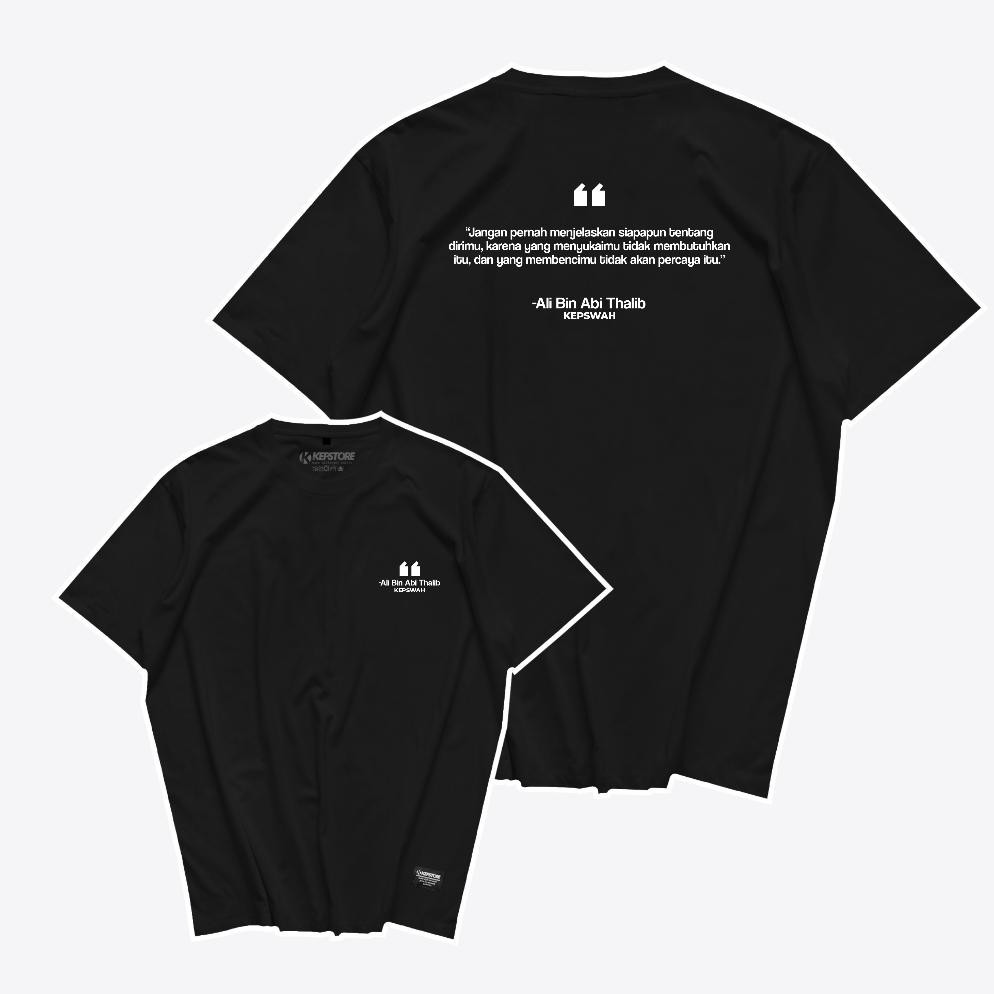 Terlaris Kaos Quotes Ali Bin Abi Thalib Versi 2 Baju Dakwah Sahabat Nabi Muslim Pria Islami Combed 2