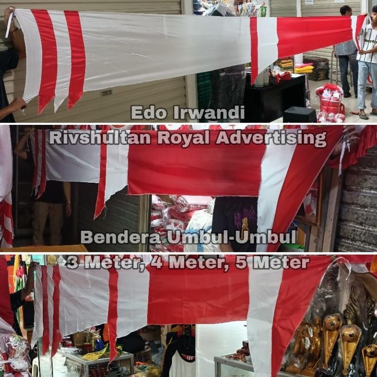 

TERLARIS Bendera Umbul-umbul Merah Putih Motif Ukuran 3 Meter, 4 Meter, 5 Meter Ready Stock Berkualitas MURAH