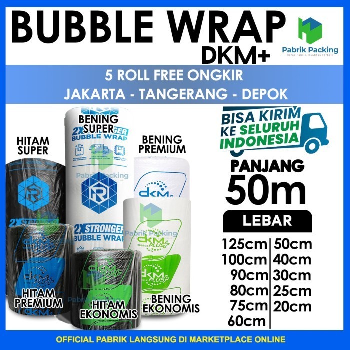

MURAH PLASTIK BUBBLE WRAP PREMIUM 50 METER / BUBBLE WRAP DKM PLUS TERMURAH
