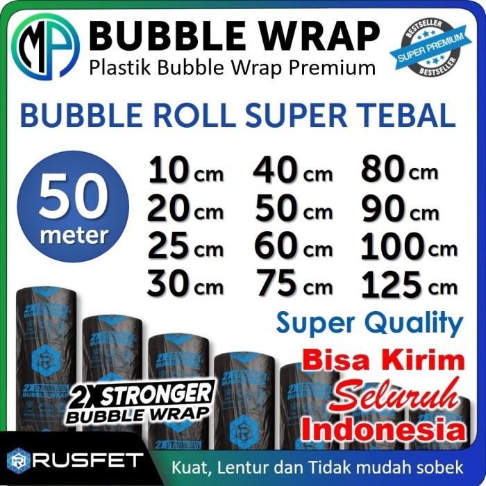 

BRG BARU Plastik Bubble Buble Wrap Roll 50m Hitam Super Premium Rusfet Premium