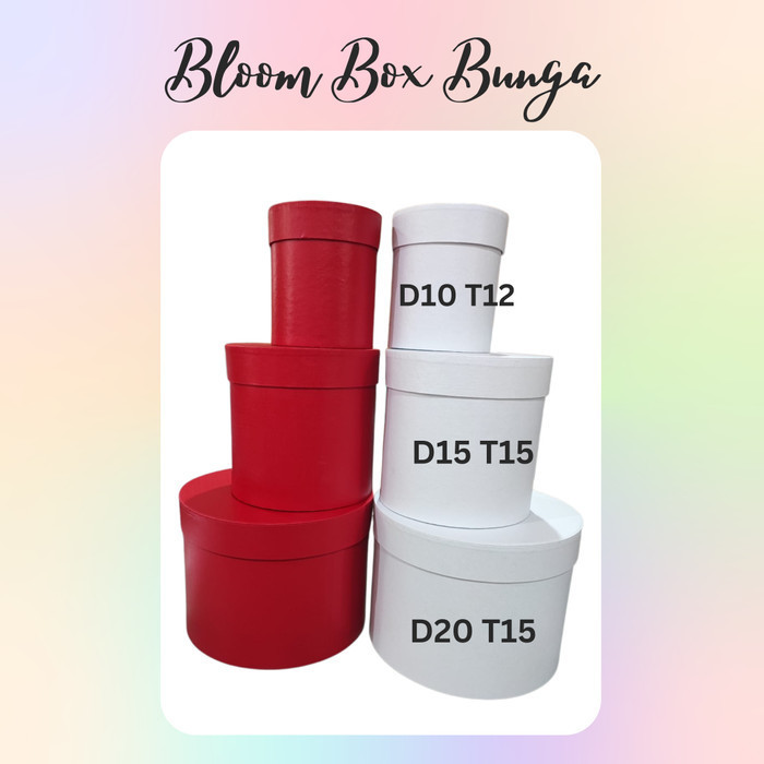 

MURAH round bloom box / kotak kado bulat / box bulat d20 t15 POLOS