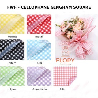 

SALE [20 Lembar] Cellophane Gingham Square Bicolor / FWF