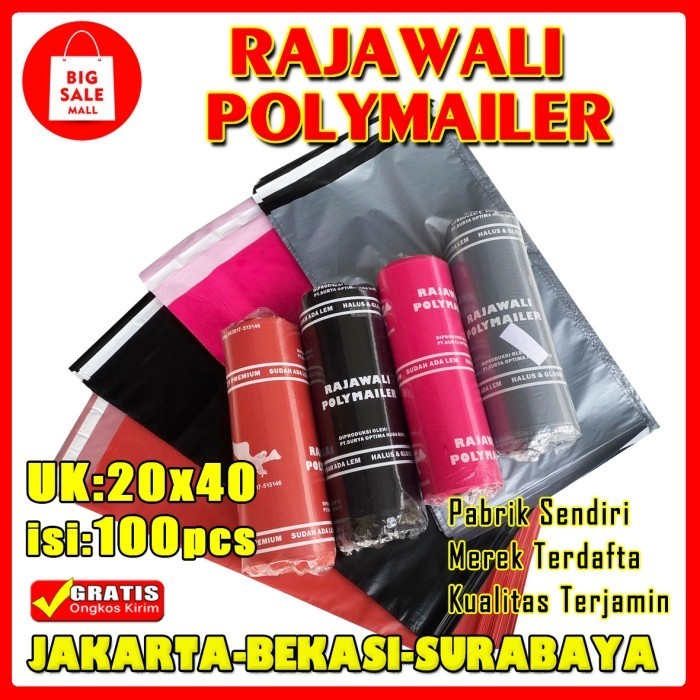

JUAL Polymailer Amplop bag 20x40 Plastik Packing Grosir tebal isi 100 lbr