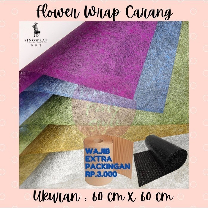 

BRG BARU 1 PACK FLOWER WRAPPING/TISSUE METALIC PAPER/KERTAS SERAT GOLD BUNGA