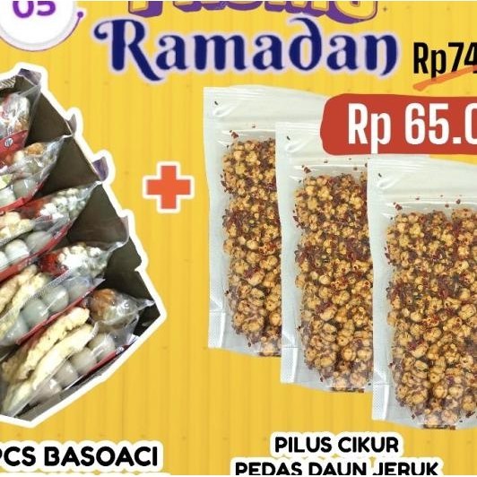 

5 Baso Aci + 3 Pilus Cikur Pedas Daun Jeruk 150 Gr Paket Ramadan