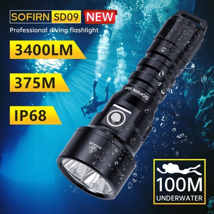 SOFIRN SD09 SENTER SELAM 3X SST40 3400 LUMENS SCUBA DIVING UNDERWATER