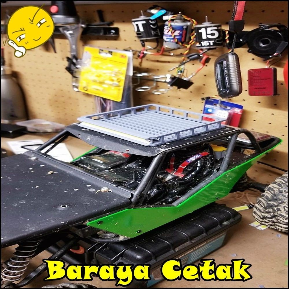 RC Axial Wraith Roof Rack With Light Bar Roofrack Belakang RC 1/10 SCX10 Axial RGT RC4WD MN86 MN WPL