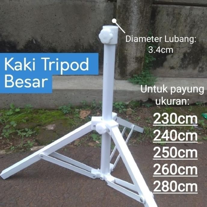 KAKI TRIPOD PENYANGGA DUDUKAN PAYUNG TENDA PANTAI UKURAN BESAR HT