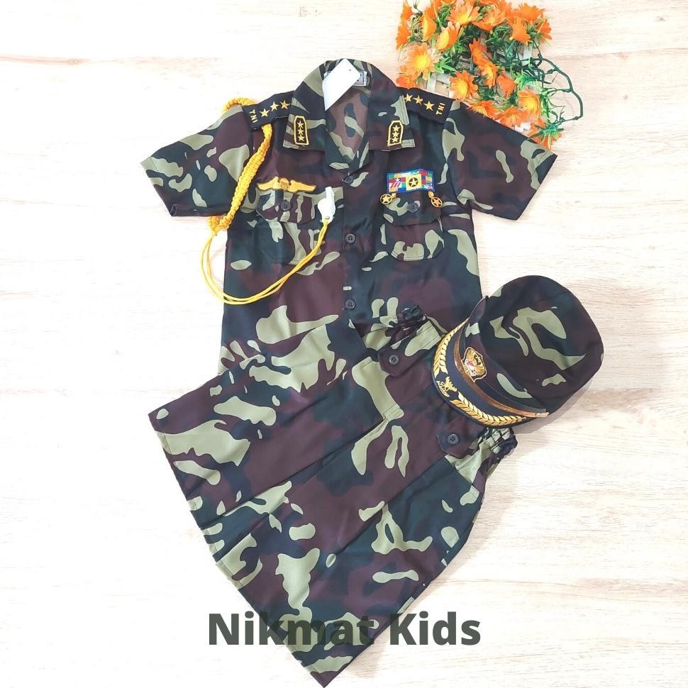 tu-67 Baju tentara anak perempuan loreng baju profesi seragam tni anak perempuan pocil kostum tentar