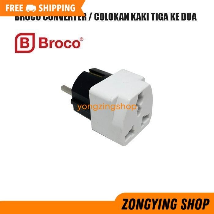 BROCO OVER STEKER CONVERTER COLOKAN KAKI 3 KE KAKI 2 TRAVEL ADAPTOR ZONGYING SHOP PRODUK TERBAIK
