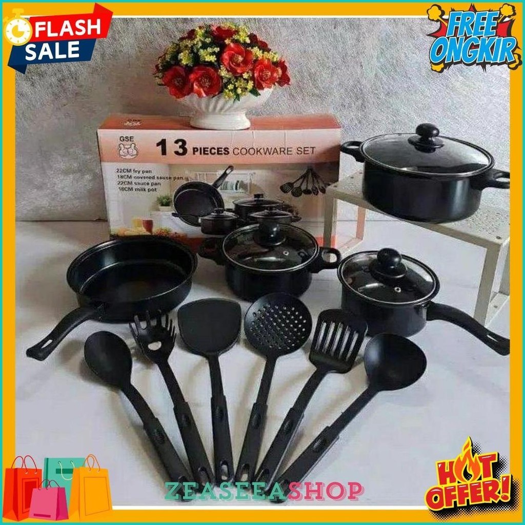 Cookware Set / Alat Masak 1 Set 13 Pcs / Panci Masak Set / 13 Pcs / Panci Serbaguna Lengkap Untuk Ma