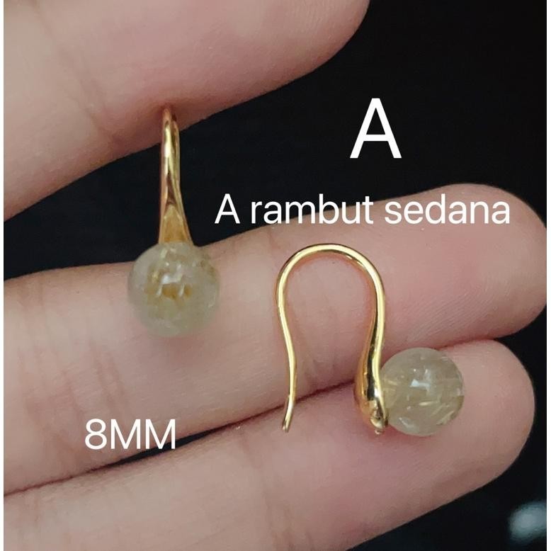 BISA COD Promo anting batu rambut sedana dan giok lapis emas awet gi-57