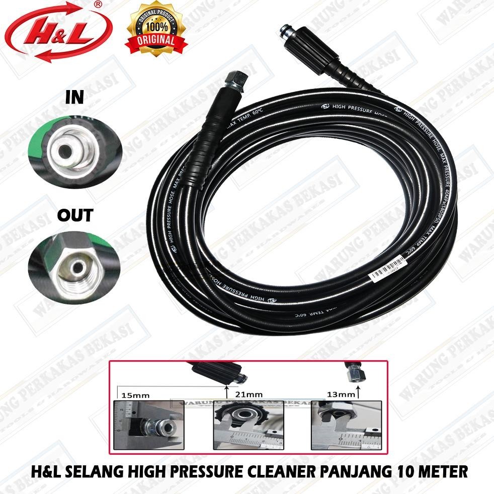 H&L 10 Meter Selang Jet High Pressure Cleaner For Mesin Cuci Steam Semprotan Panjang 10M Part QL1200