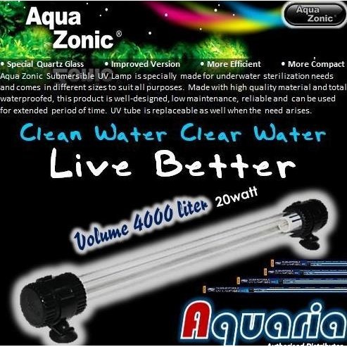 Aquazonic Uv006 Lampu Uv Celup Kolam 20Watt Aquazonic Submersible Uv