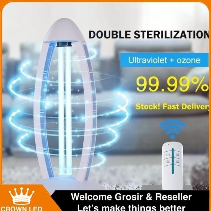 Lampu Uv Sterilizer Disinfection 38W Anti Covid Remote Timer