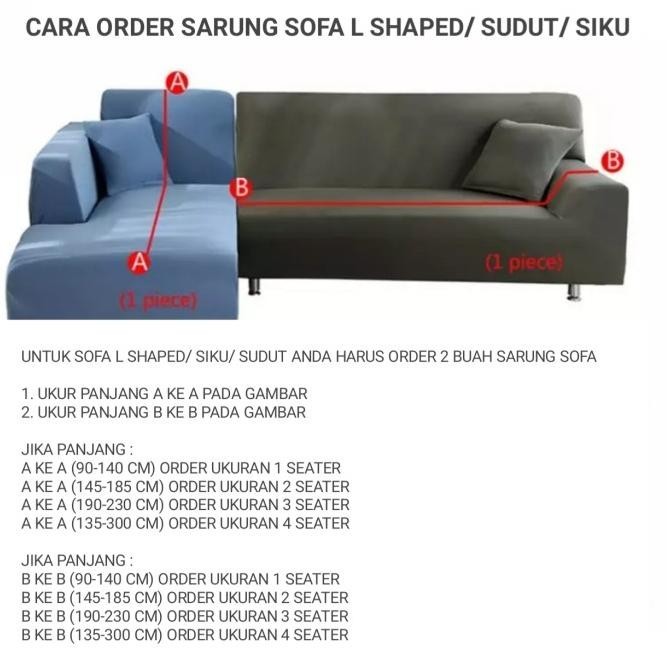 Terbaru Cover Sofa L Elastis Siku Cover Sofa L Shaped Sarung Sofa L Elastis